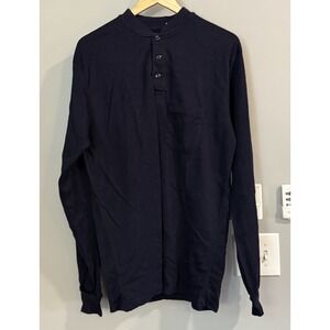 Bulwark FR Shirt Henley Flame Resistant Workwear Long Sleeve Pullover Medium‎